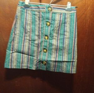 After Market Preppy Linen/Cotton Blend Skirt NWT Size Small Button Front